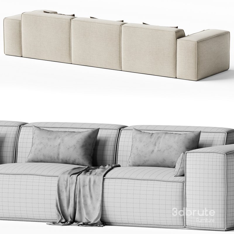 Scandinavian Slipcovered Square Arm Modular Sofa Image 3