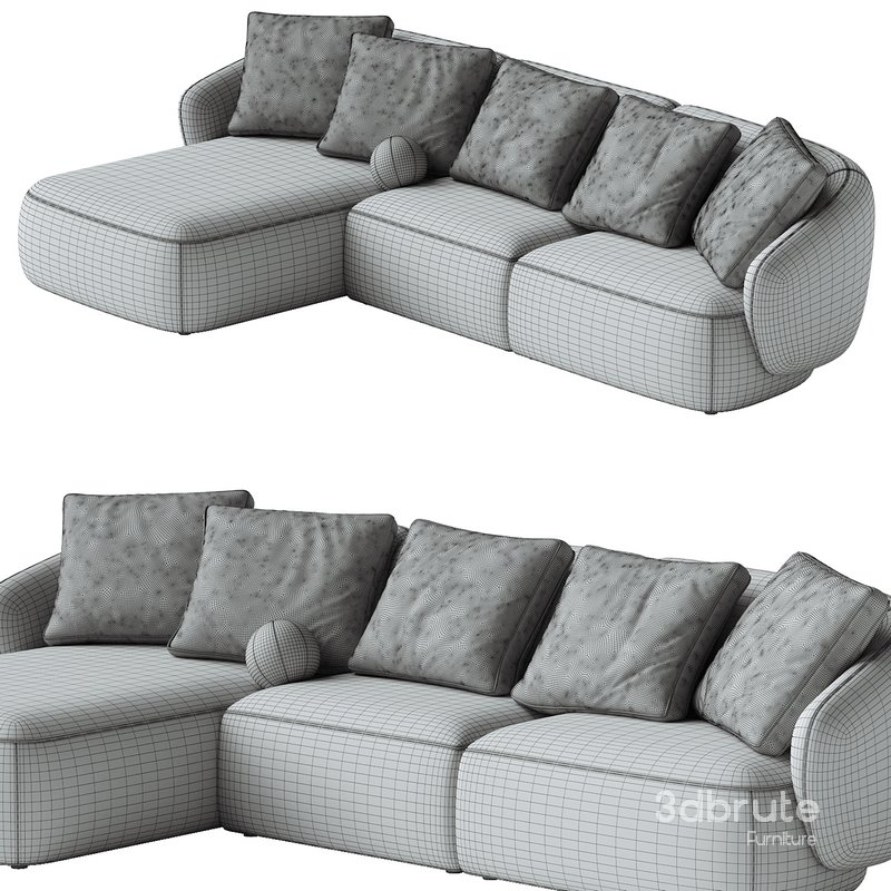 Auburn Performance Fabric Chaise Sectional Sofa Image 3
