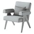 Boro Stripe Ashton Upholstered Teak Accent Chair - Thumbnail 2