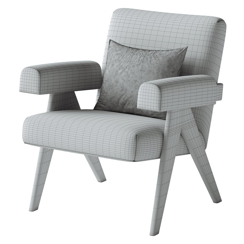 Boro Stripe Ashton Upholstered Teak Accent Chair Image 2