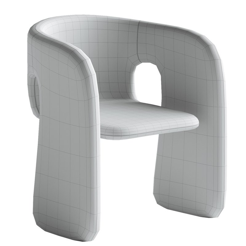 Designer Shaped Fabric Dining Chair Image 4