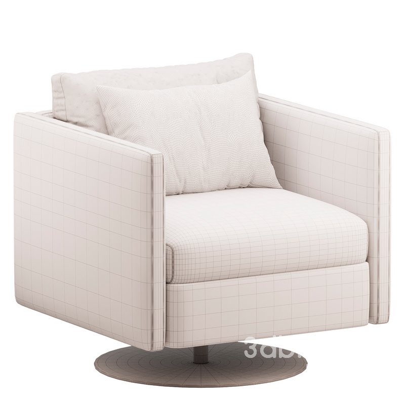 Custom Swivel Lounge Armchair with Metal base Image 3