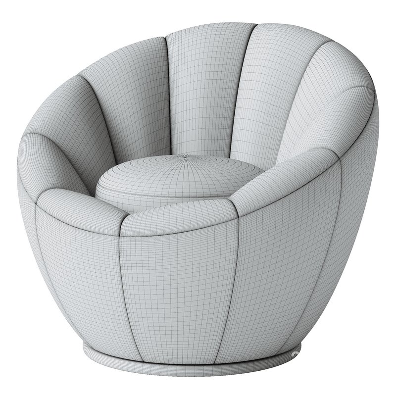 Crown armchair rotatable boucle Image 3
