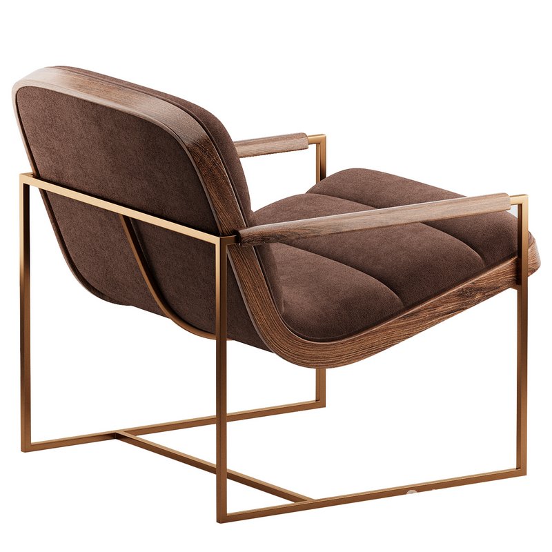 Rina Rustic Off White Upholstered Seat Back Gold Metal Frame Occasional Chair Image 4