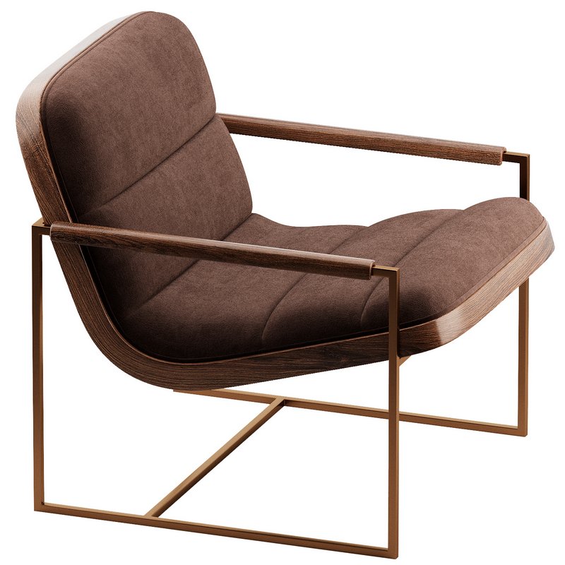 Rina Rustic Off White Upholstered Seat Back Gold Metal Frame Occasional Chair Image 5