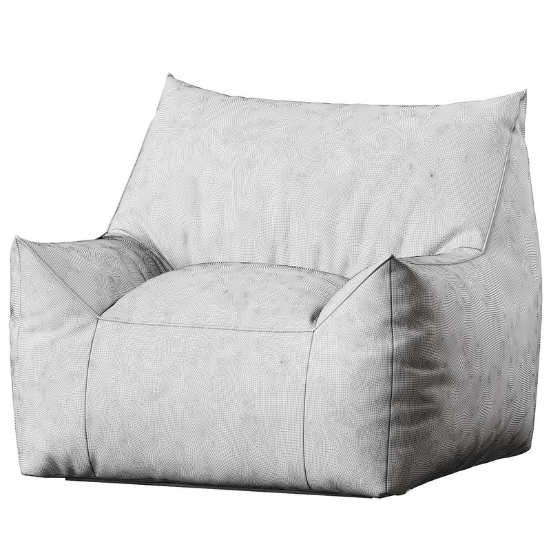 Ehlen Modern Velveteen Bean Bag Chair with Armrests Image 5