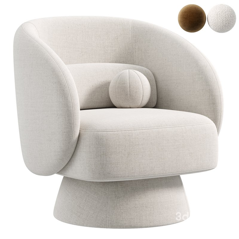 Saboor Upholstered Swivel Barrel Chair Image 1