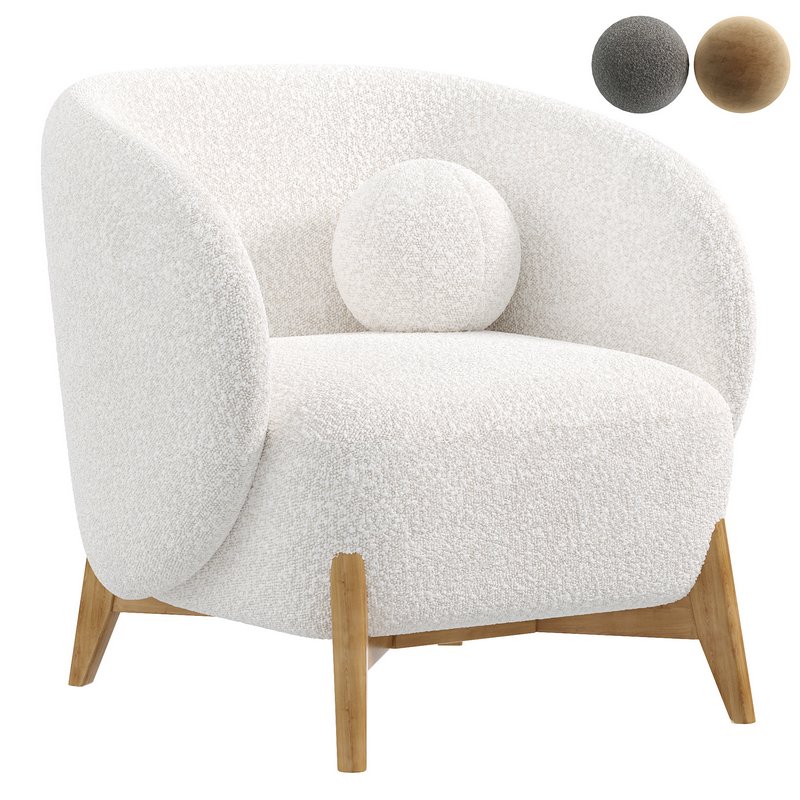 Cozy White Armchair by divan Image 2