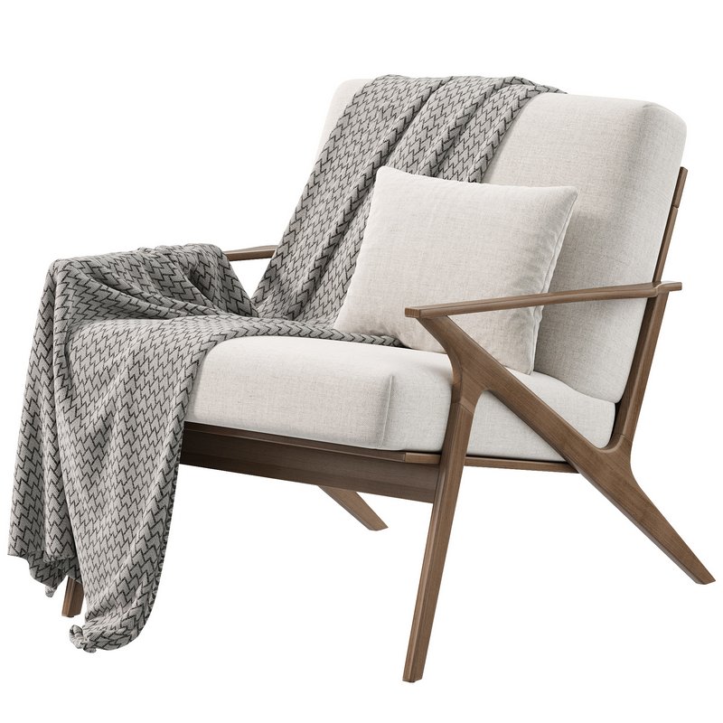 Cavett Wood Frame Armchair by Crate & Barrel Image 1
