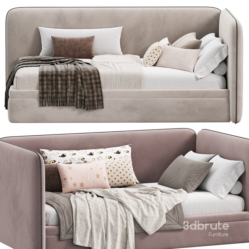 Single bed with box Bert Artsit beige Image 2