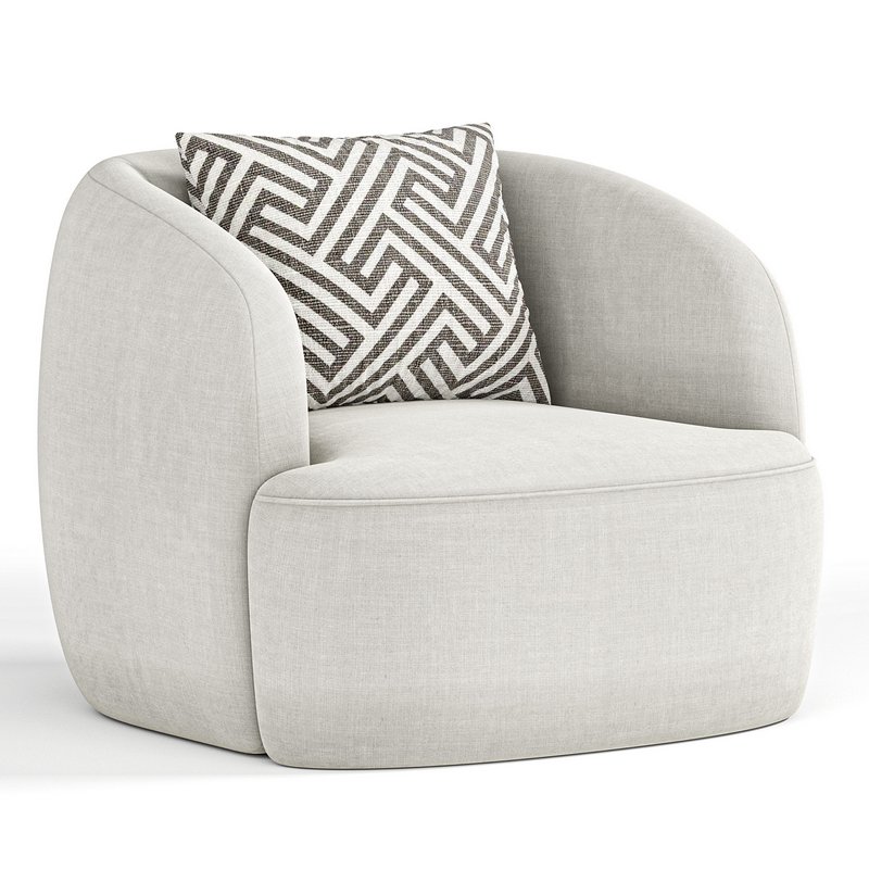 Gwyneth Ivory Boucle Swivel Chair by CB2 Image 1