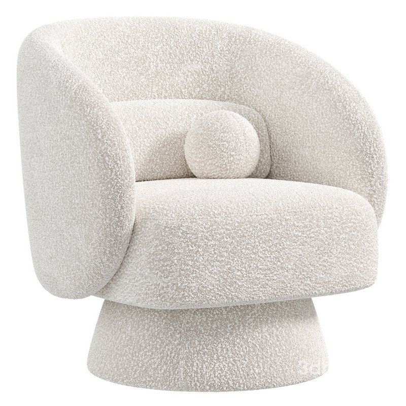 Saboor Upholstered Swivel Barrel Chair Image 2