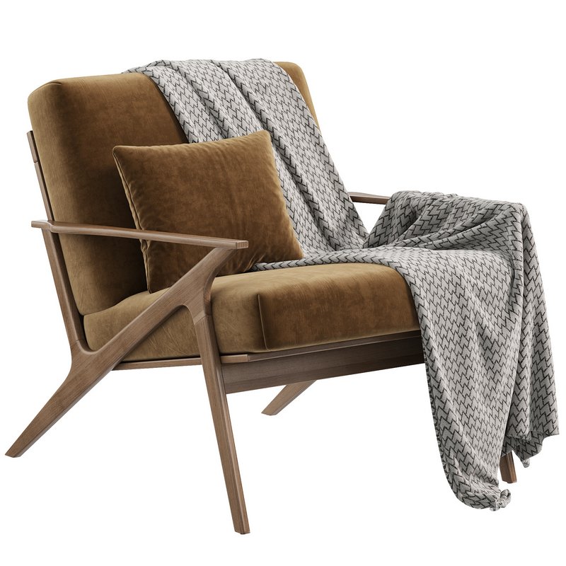 Cavett Wood Frame Armchair by Crate & Barrel Image 3