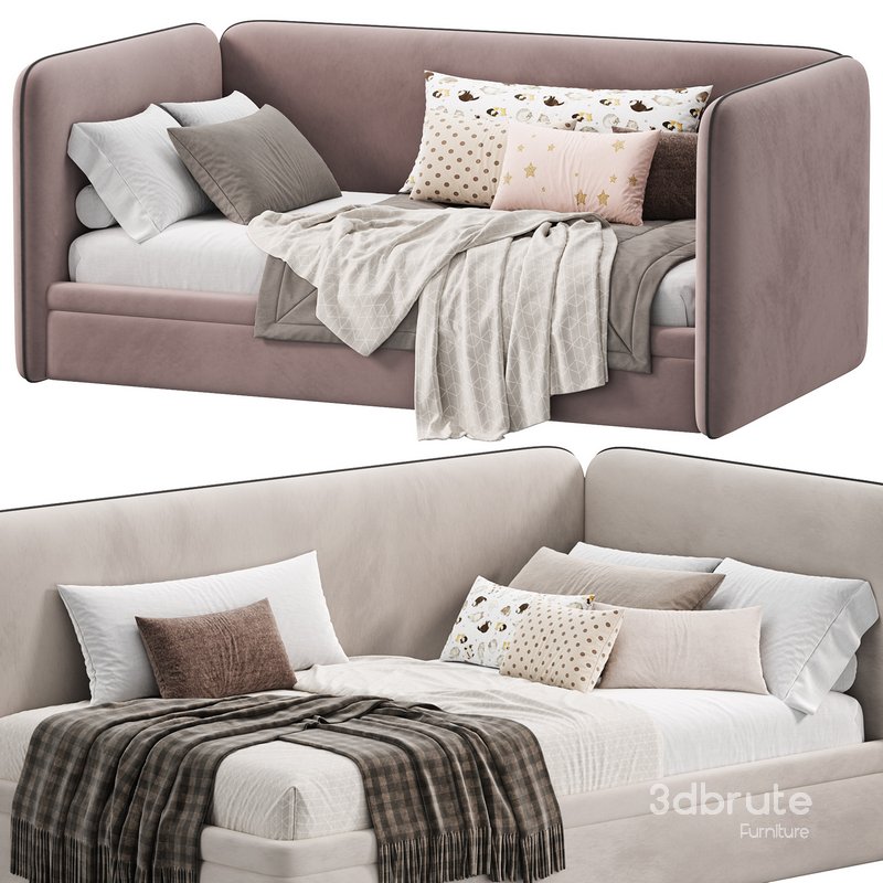 Single bed with box Bert Artsit beige Image 3