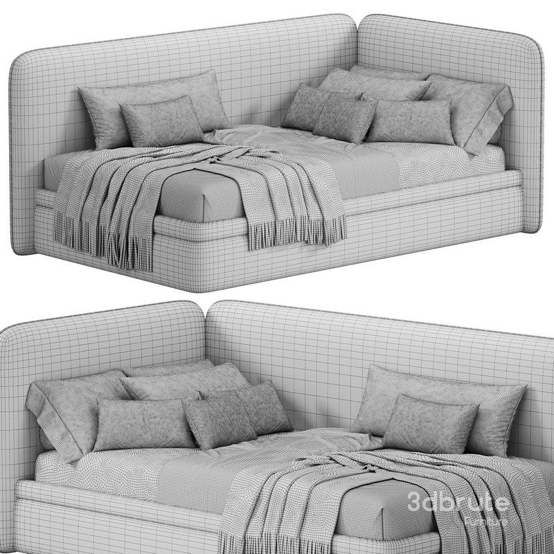 Single bed with box Bert Artsit beige Image 4