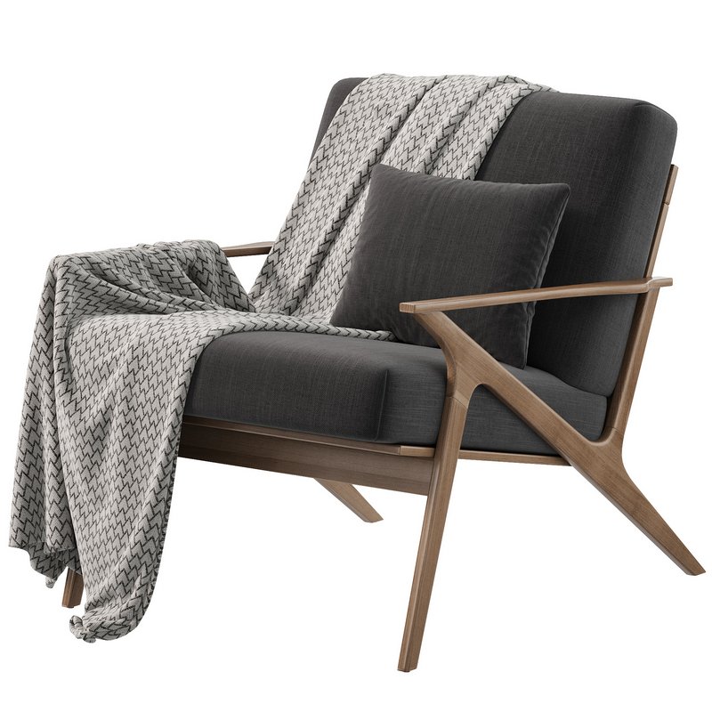 Cavett Wood Frame Armchair by Crate & Barrel Image 4