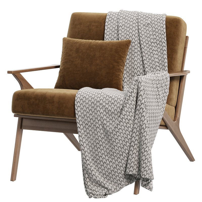 Cavett Wood Frame Armchair by Crate & Barrel Image 6