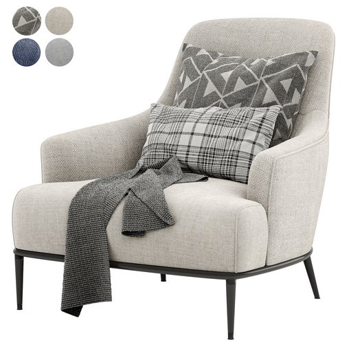 ESME Fabric armchair By Borzalino - Thumbnail 1