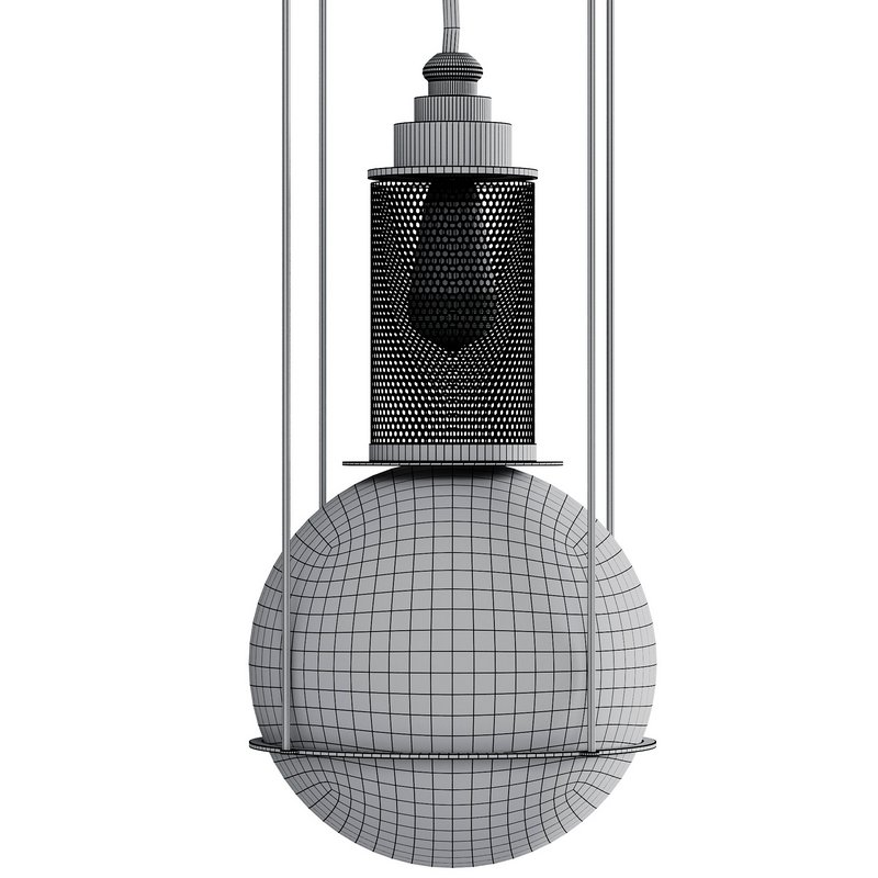 Opal round glass sphere midcentury pendant Light Image 2