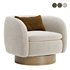 Muir White Boucle Swivel Chair - Thumbnail 1
