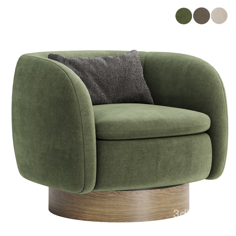 Muir White Boucle Swivel Chair Image 2