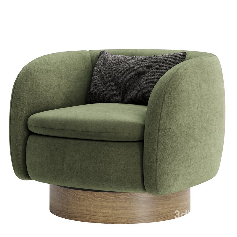 Muir White Boucle Swivel Chair Image 4