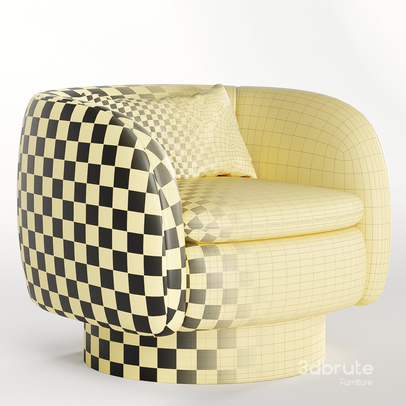 Muir White Boucle Swivel Chair Image 5