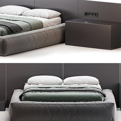 Modern Upholstery Bed by Litfad - Thumbnail 3