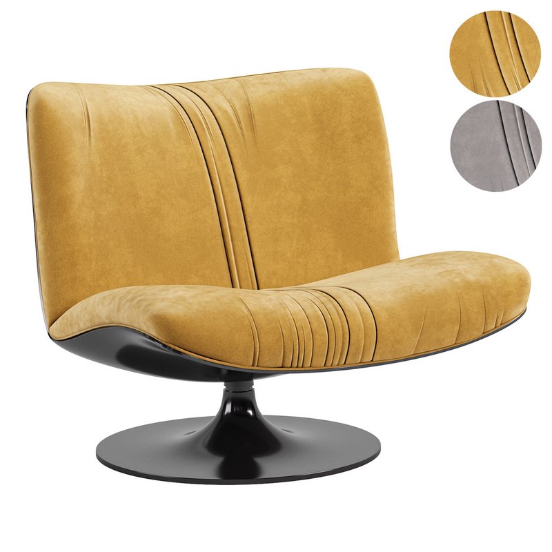 BAXTER MARILYN Swivel leather armchair Image 1