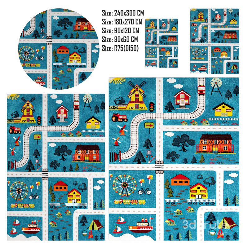 CRK197M Carousel Kids Area Rugs By SAFAVIEH Image 1