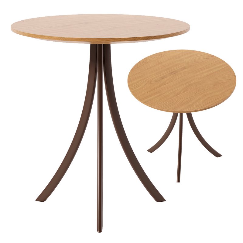 EXPORMIM BISTRO Round oak table Image 2