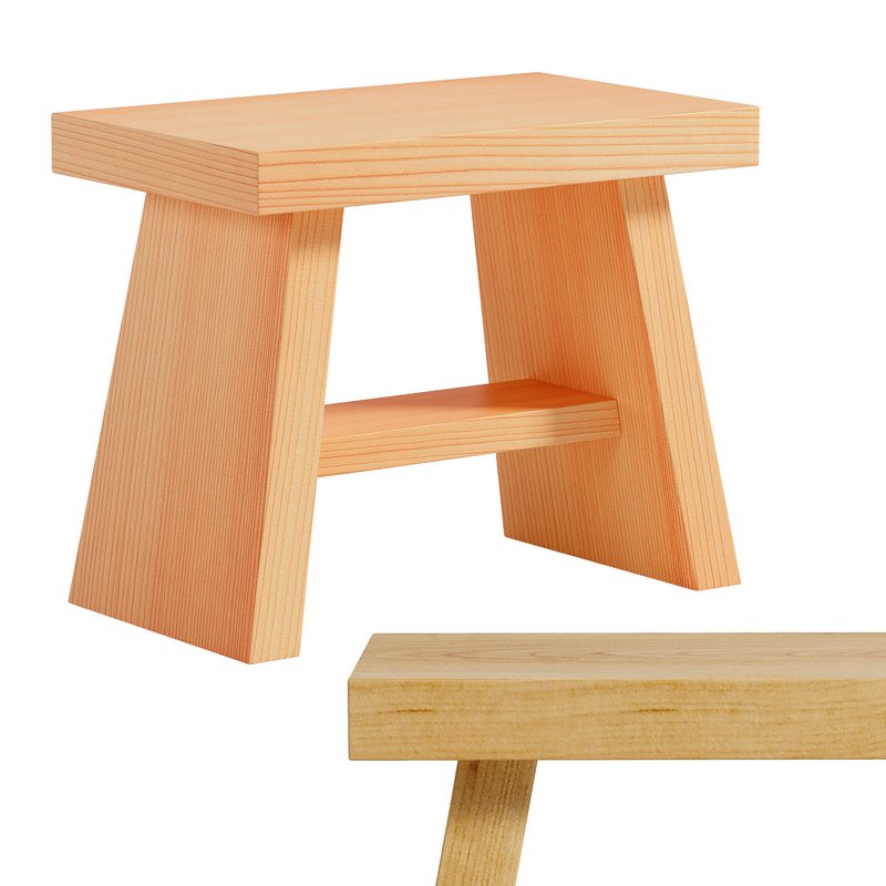 Hinoki Bath Stool Image 1