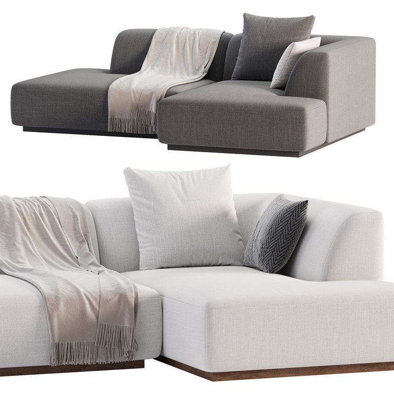 Hoekbank in jaspee stof, Jacopo Image 1