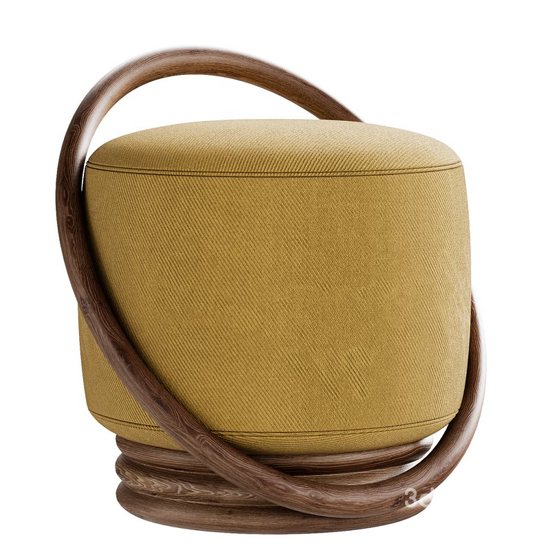 Wallnut smile pouf Image 4