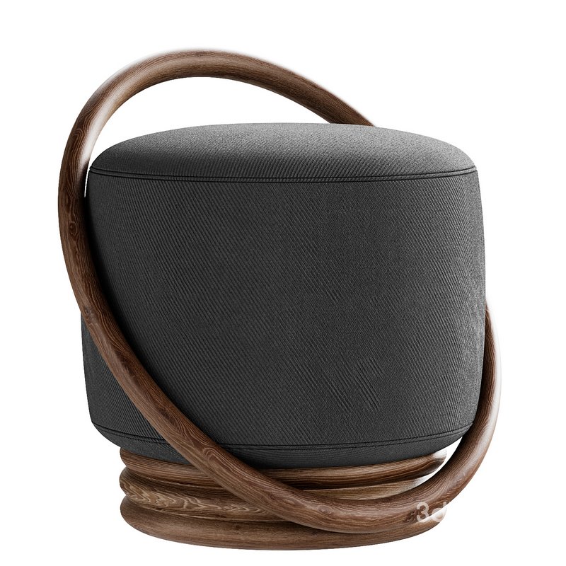 Wallnut smile pouf Image 2