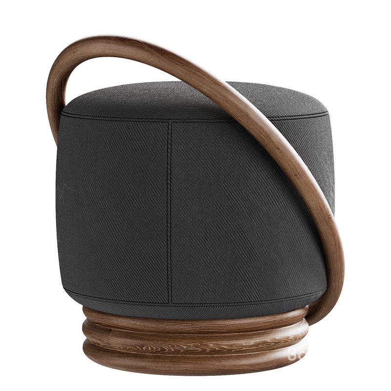 Wallnut smile pouf Image 3