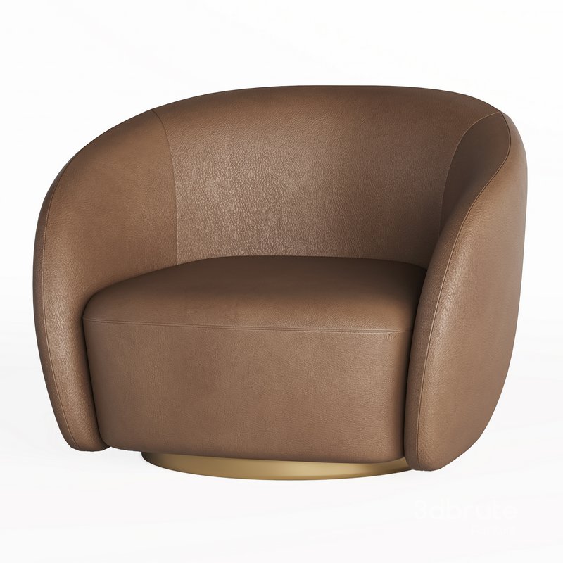 EICHHOLTZ Swivel Armchair BRICE Boucle Cream Image 4