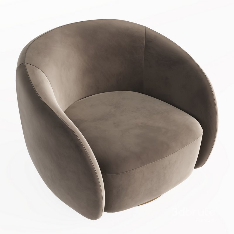 EICHHOLTZ Swivel Armchair BRICE Boucle Cream Image 5