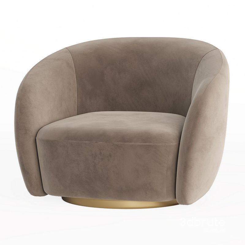 EICHHOLTZ Swivel Armchair BRICE Boucle Cream Image 3