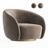 EICHHOLTZ Swivel Armchair BRICE Boucle Cream - Thumbnail 1