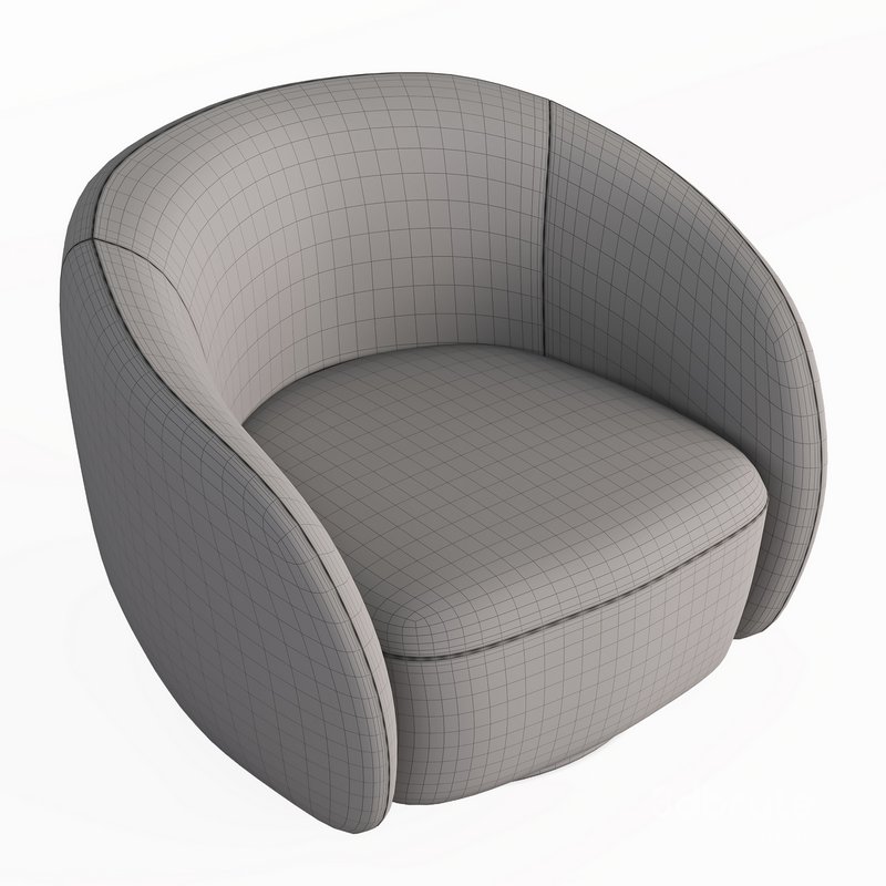EICHHOLTZ Swivel Armchair BRICE Boucle Cream Image 7