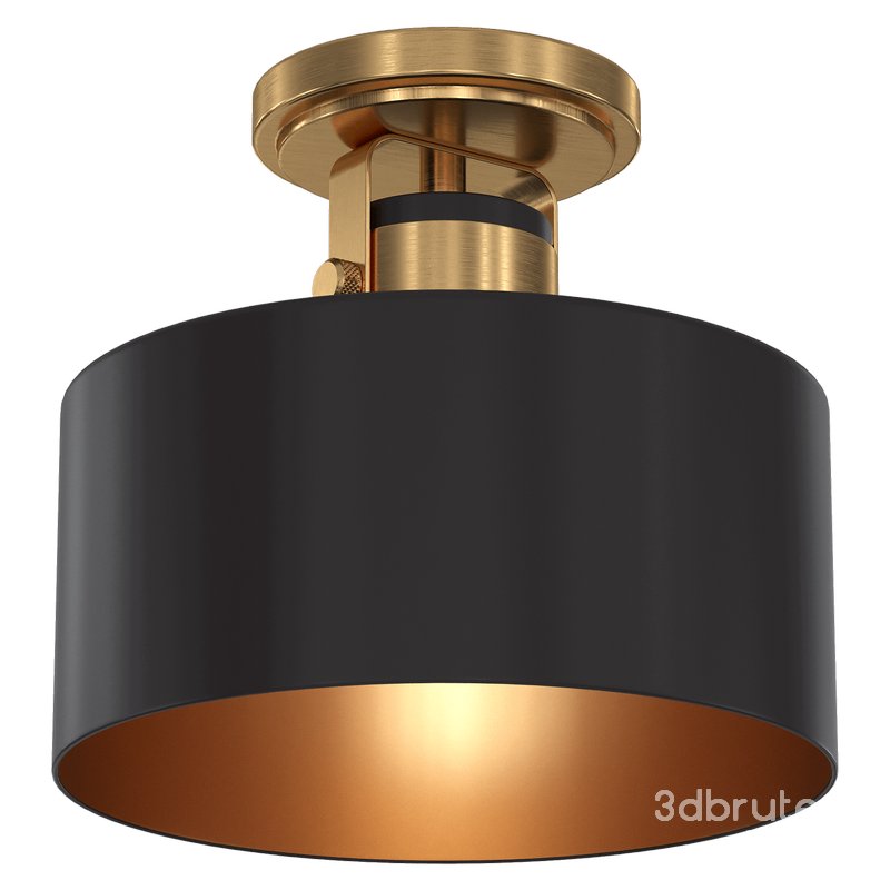 Possini Euro Courtney Gold Matte Black Ceiling Light Image 1