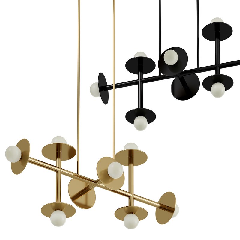 Nodes Abstract Linear Chandelier Image 1