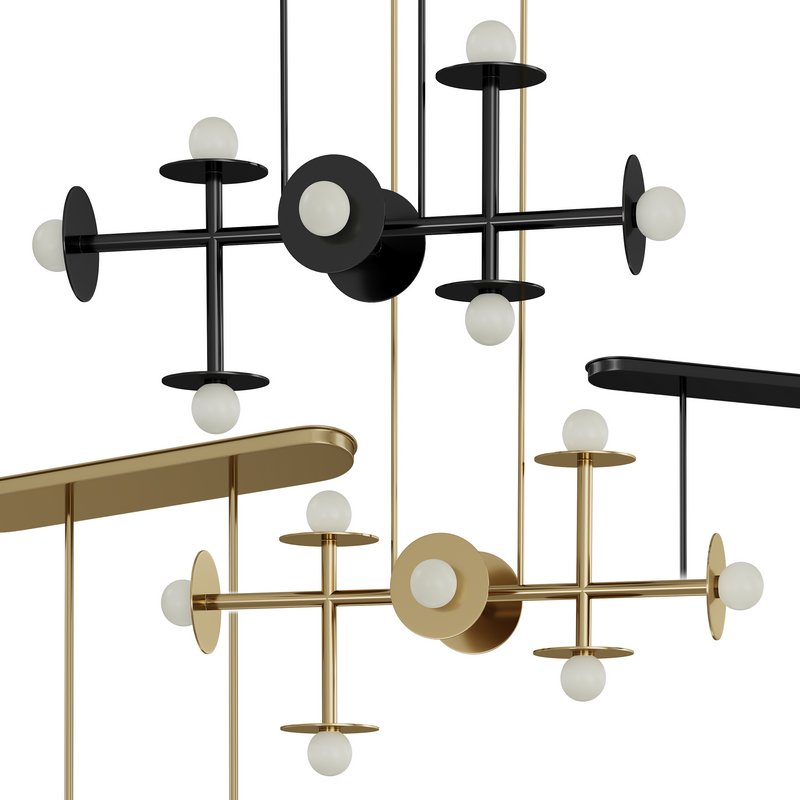 Nodes Abstract Linear Chandelier Image 2