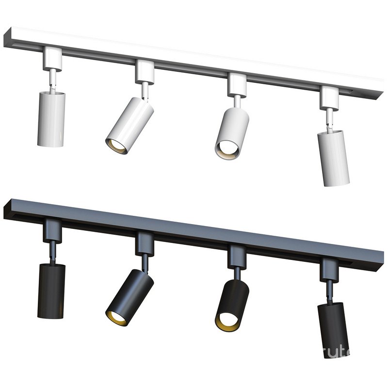 Nordic Style Tubular LED Track Lamp Metallic Living Room Spotlight Semi Flush Mount Lighting Image 2