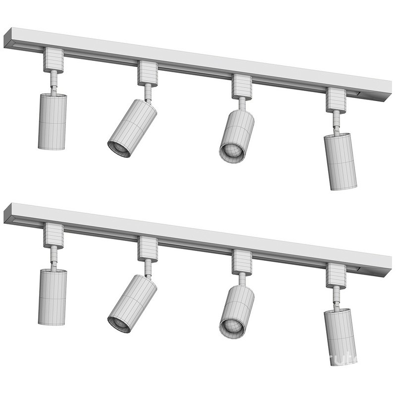 Nordic Style Tubular LED Track Lamp Metallic Living Room Spotlight Semi Flush Mount Lighting Image 3