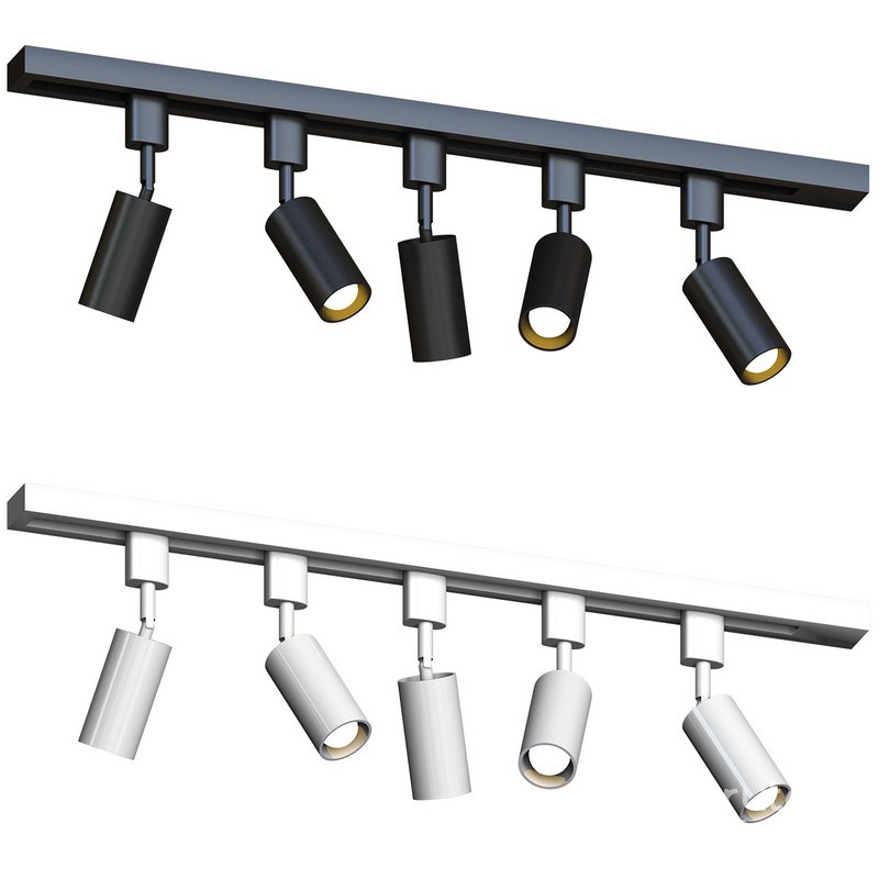 Nordic Style Tubular LED Track Lamp Metallic Living Room Spotlight Semi Flush Mount Lighting Image 1