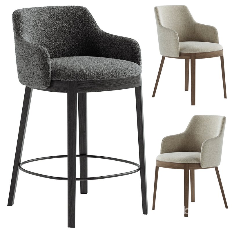 Alina bar stool & Alina chair Image 3