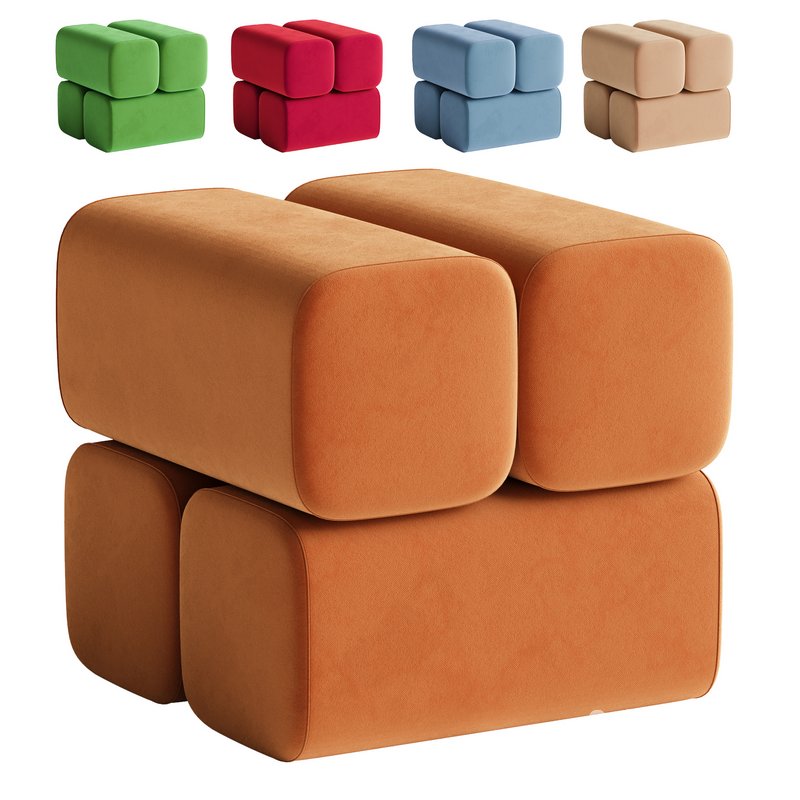 Ottoman pouf DROVA 4 Wool fabric Image 1