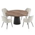 SOLIN armchair & Round walnut dining table Qone - Thumbnail 2